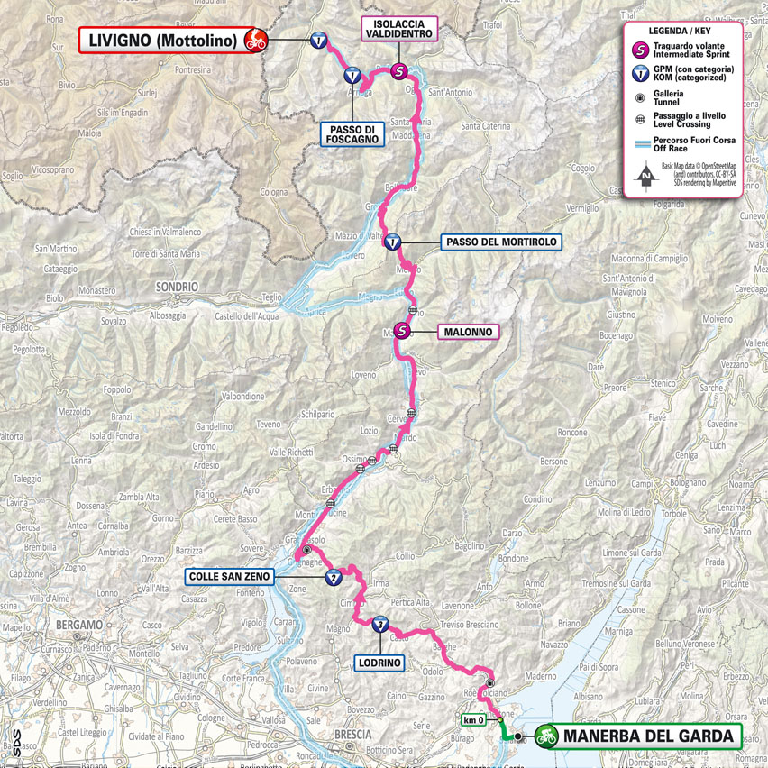 Planimetria/Map Stage 15 Giro d'Italia 2024